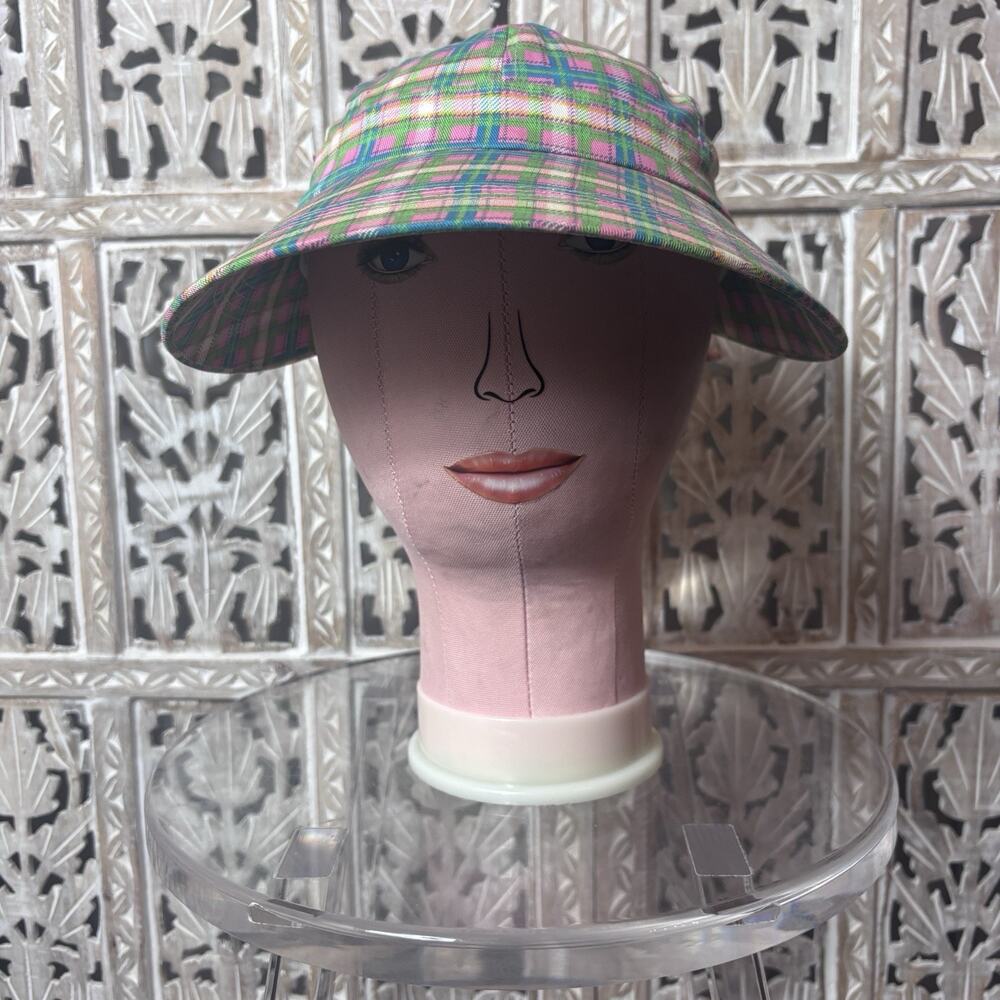 Vintage Check Plaid Lace Up Baseball Cap Turban Hat Sports Hip Hop Tie-back